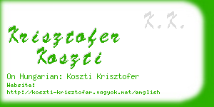 krisztofer koszti business card